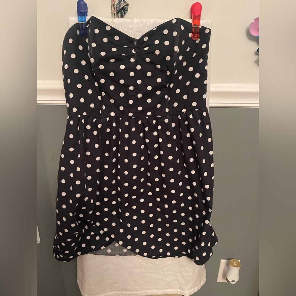 Xhilaration Poka Dot Strapless Dress